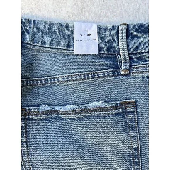 Good American Women's The Weekender Relaxed Fit Straight Leg Indigo339 Jeans - Picture 7 of 15